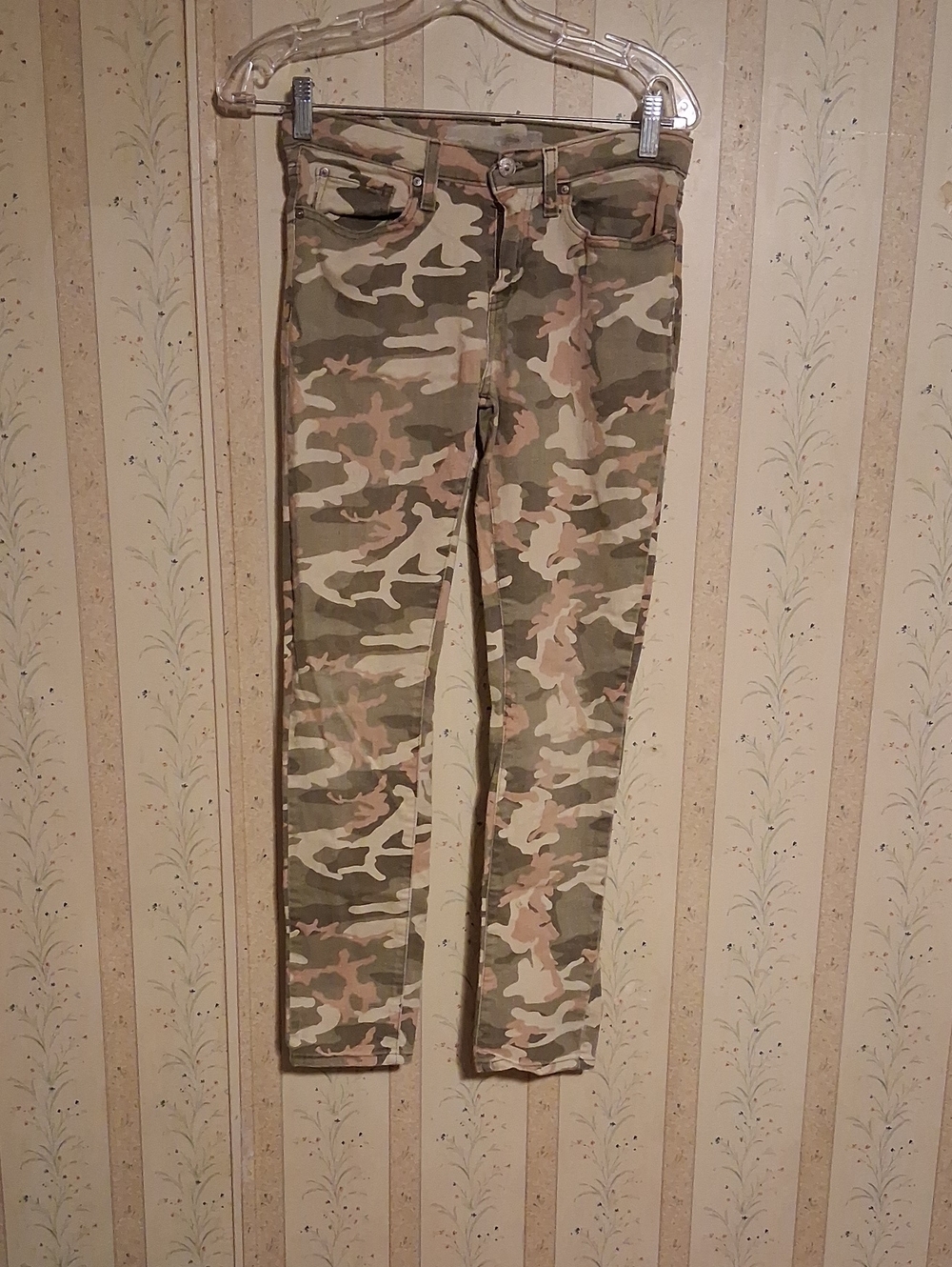 Skinny Camo Print Women’s Jeans - Olive Camo